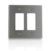 Leviton SO262 Oversized 302 Stainless Steel Wallplate 2-Gang 2-Decora